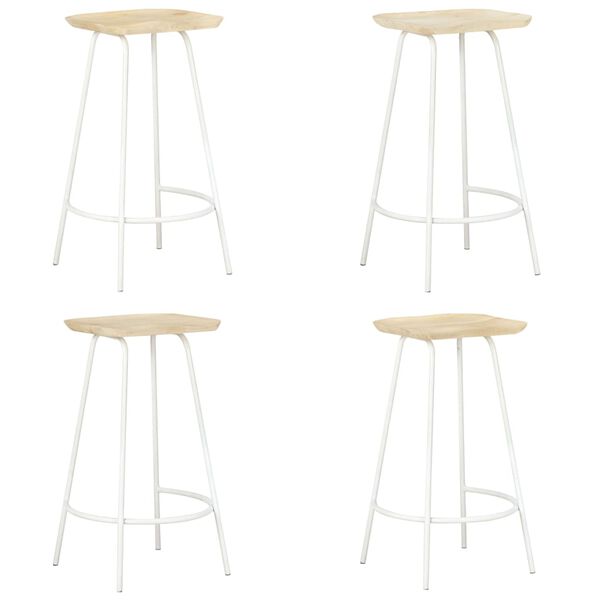 vidaXL Tabourets de bar lot de 4 bois de manguier massif