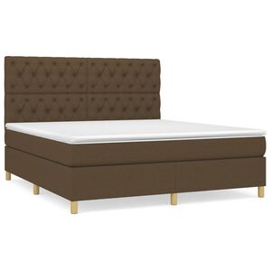vidaXL Sommier &agrave; lattes de lit avec matelas Marron fonc&eacute; 160x200 cm