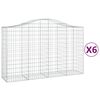 vidaXL Paniers &agrave; gabions arqu&eacute;s 6 pcs 200x50x120/140 cm Fer galvanis&eacute;