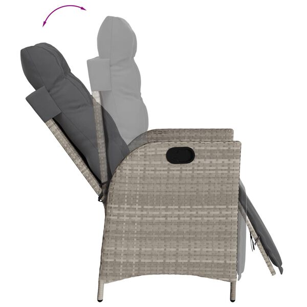 vidaXL Ensemble &agrave; manger de jardin et coussins 7 pcs gris clair rotin