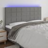 vidaXL T&ecirc;te de lit &agrave; LED Gris fonc&eacute; 160x5x118/128 cm Tissu