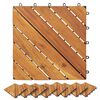 vidaXL Carreau de terrasse 10 pcs Marron 30 x 30 cm Bois d'acacia