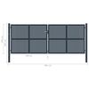 vidaXL Portail de cl&ocirc;ture Anthracite 404 x 150 cm Acier