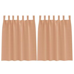 vidaXL Rideaux occultants avec anneaux 2 pcs Marron Clair 140 x 140 cm
