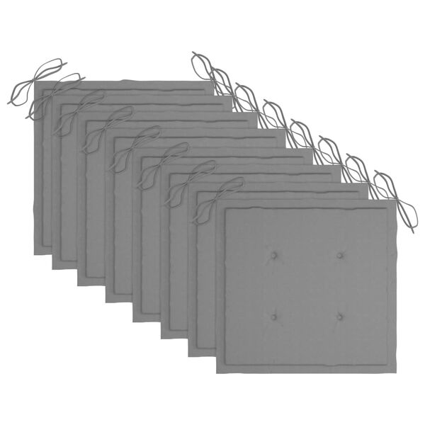 vidaXL Chaises &agrave; manger d'ext&eacute;rieur et coussins lot de 8 Acacia massif