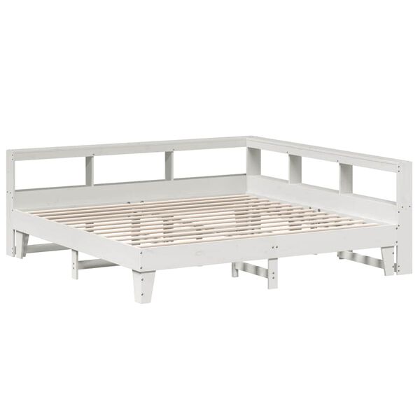 vidaXL Lit biblioth&egrave;que sans matelas blanc 180x200 cm bois pin massif