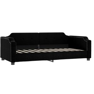 vidaXL Lit de repos sans matelas noir 100x200 cm tissu