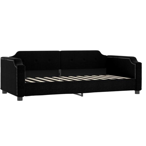 vidaXL Lit de repos sans matelas noir 100x200 cm tissu