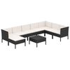 vidaXL Salon de jardin 9 pcs avec coussins R&eacute;sine tress&eacute;e Noir