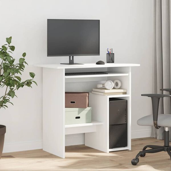 vidaXL Bureau Blanc 80x45x74 cm Bois d&rsquo;ing&eacute;nierie