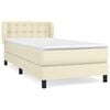 vidaXL Sommier &agrave; lattes de lit avec matelas Cr&egrave;me 90x200 cm Similicuir