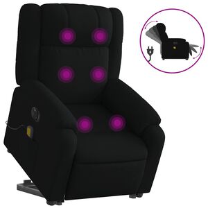 vidaXL Fauteuil inclinable de massage &eacute;lectrique Noir Tissu