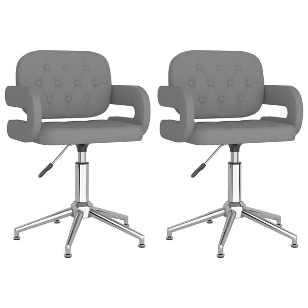 vidaXL Chaises pivotantes &agrave; manger lot de 2 gris similicuir