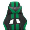 vidaXL Chaise de jeu avec repose-pied Noir et vert Similicuir