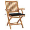 vidaXL Chaises de jardin lot de 2 et coussins noir Bois de teck massif