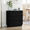 vidaXL Cabinet de chevet avec Noir 71 x 34.5 x 75 cm Bois d'ing&eacute;nierie