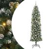 vidaXL Arbre de No&euml;l artificiel slim avec 300 LED Vert et blanc 240 cm