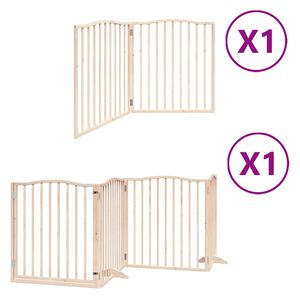 vidaXL Barri&egrave;re pour chien avec porte pliable 6 panneaux bois peuplier