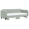 vidaXL Lit de jour avec gigogne et matelas gris clair 90x200cm velours