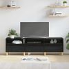 vidaXL Meuble TV Ch&ecirc;ne noir 150 x 30 x 45 cm Bois d'ing&eacute;nierie