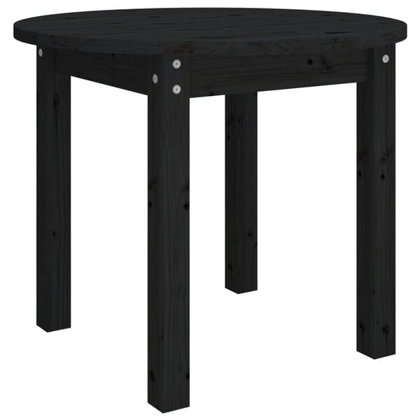 vidaXL Table basse Noir &Oslash; 55x45 cm Bois massif de pin