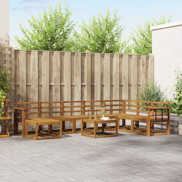 vidaXL Ensemble de canap&eacute;s d'ext&eacute;rieur 9 pcs Naturel