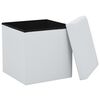 vidaXL Tabourets de rangement pliables lot de 2 blanc similicuir