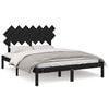 vidaXL Cadre de lit sans matelas noir 140x200 cm bois massif