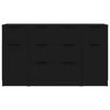 vidaXL Ensemble de buffets 3 pcs Noir Bois d'ing&eacute;nierie