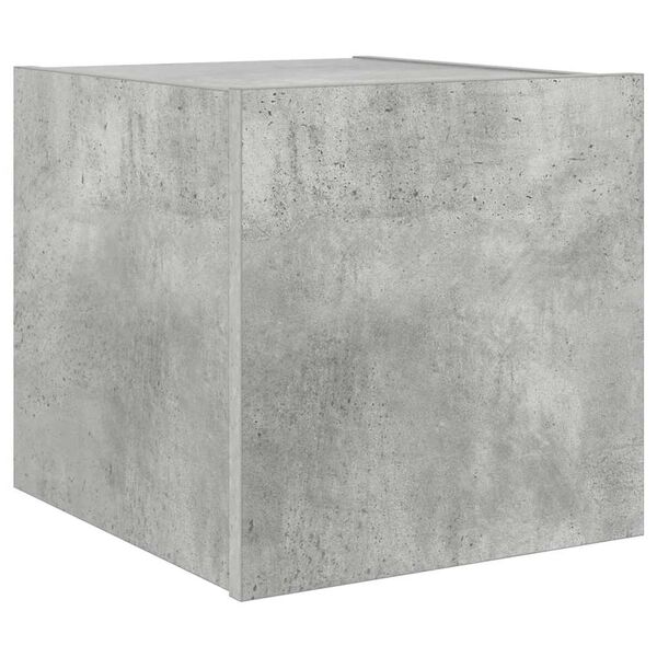 vidaXL Meuble TV mural avec lumi&egrave;res LED gris b&eacute;ton 30,5x35x30 cm