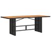 vidaXL Table de jardin et dessus en bois d'acacia noir r&eacute;sine tress&eacute;e