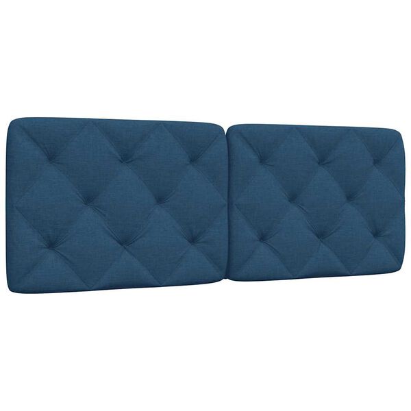 vidaXL Coussin de t&ecirc;te de lit bleu 120 cm tissu