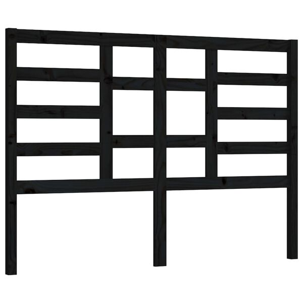 vidaXL Tête de lit Noir 166x4x104 cm Bois massif de pin