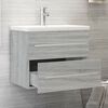vidaXL Meuble lavabo avec bassin int&eacute;gr&eacute; Sonoma gris Bois d'ing&eacute;nierie