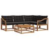 vidaXL Ensemble de canap&eacute;s d'ext&eacute;rieur 5 pc 4 place Naturel et noir