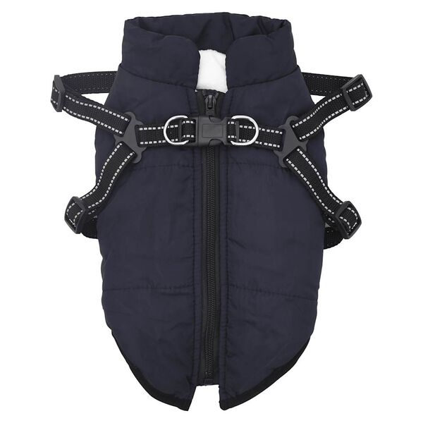 vidaXL Manteau pour chiens avec harnais imperm&eacute;able r&eacute;fl&eacute;chissant L32