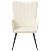 vidaXL Chaise de relaxation Blanc cr&egrave;me Velours