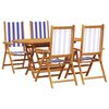 vidaXL Ensemble de salle &agrave; manger pour jardin 5 pc Bleu et Blanc
