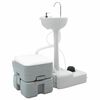 vidaXL Kit de Toilettes de Camping 2 pc Gris 50,5 x 33 x 103 cm