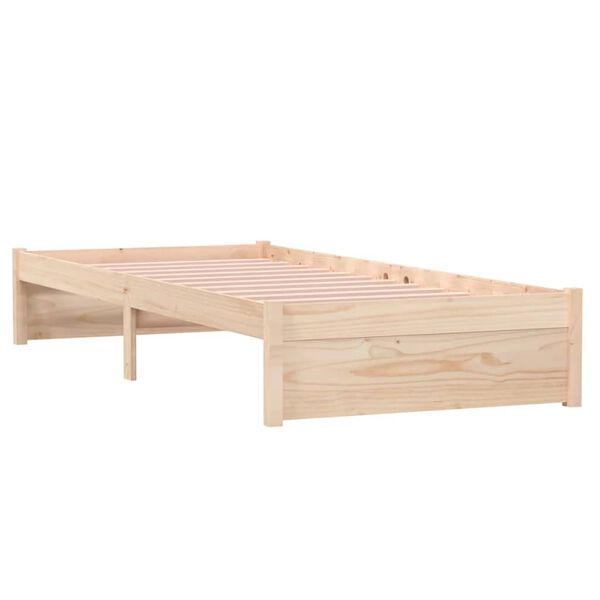 vidaXL Cadre de lit sans matelas bois massif 75x190 cm