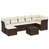 vidaXL Salon de jardin avec coussins 7 pcs marron r&eacute;sine tress&eacute;e