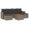 vidaXL Salon de jardin avec coussins 7 pcs gris r&eacute;sine tress&eacute;e