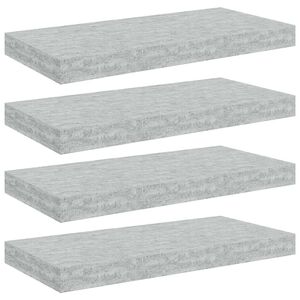 vidaXL &Eacute;tag&egrave;res murales flottantes 4 pcs gris b&eacute;ton 50x23x3,8 cm MDF