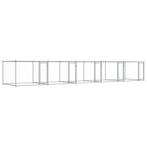 vidaXL Cage pour chien avec portes gris 10x2x1,5 m acier galvanis&eacute;