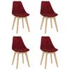 vidaXL Chaises à manger lot de 4 rouge bordeaux velours