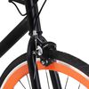 vidaXL Vélo à pignon fixe noir et orange 700c 55 cm