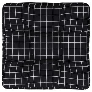vidaXL Coussin de palette motif &agrave; carreaux noir 50x50x12 cm tissu