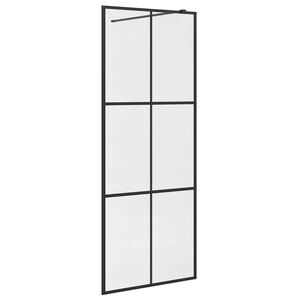 vidaXL Paroi de douche avec verre ESG transparent 80x195 cm Noir