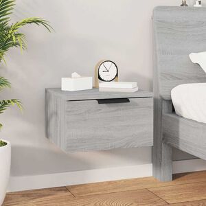 vidaXL Table de chevet murale Sonoma gris 34x30x20 cm
