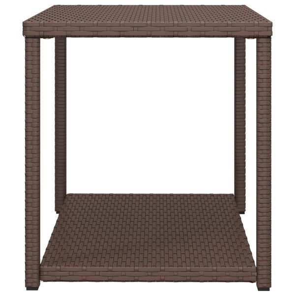 vidaXL Table d'appoint marron 55x45x49 cm r&eacute;sine tress&eacute;e